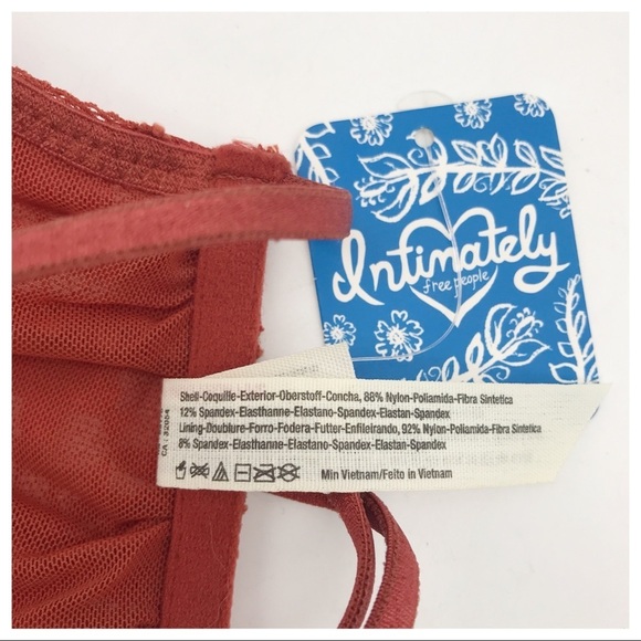 NWT Free People Essential Lace Bandeau in Terracotta Size Small - Picture 11 of 11